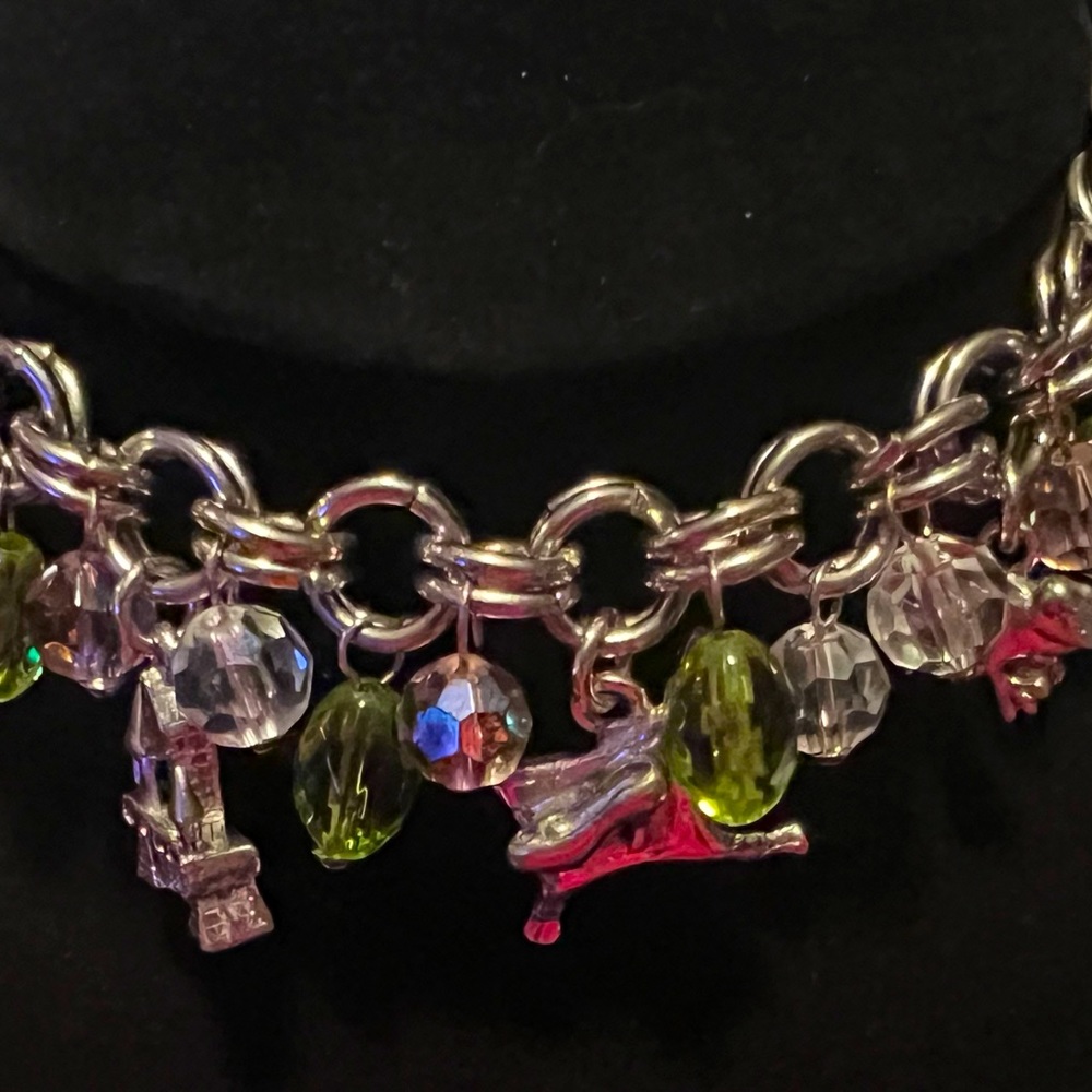 Silver tone princes charm bracelet